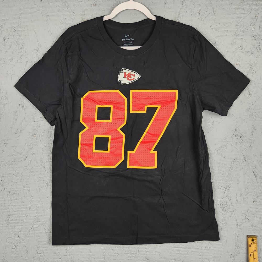 Kansas City Chiefs Shirt Mens Large Black 87 Kelce NFL Football Nike Graphic